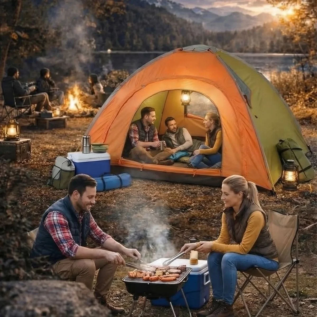 4 Kişilik Yarı Otomatik Kamp Çadırı – Suya Dayanıklı, Hızlı Kurulumlu Outdoor Aile Çadırı, Doğa, Kamp Ve Piknik 200x200x135 Cm Bx40 Fiyatı, Yorumları ve Özellikleri