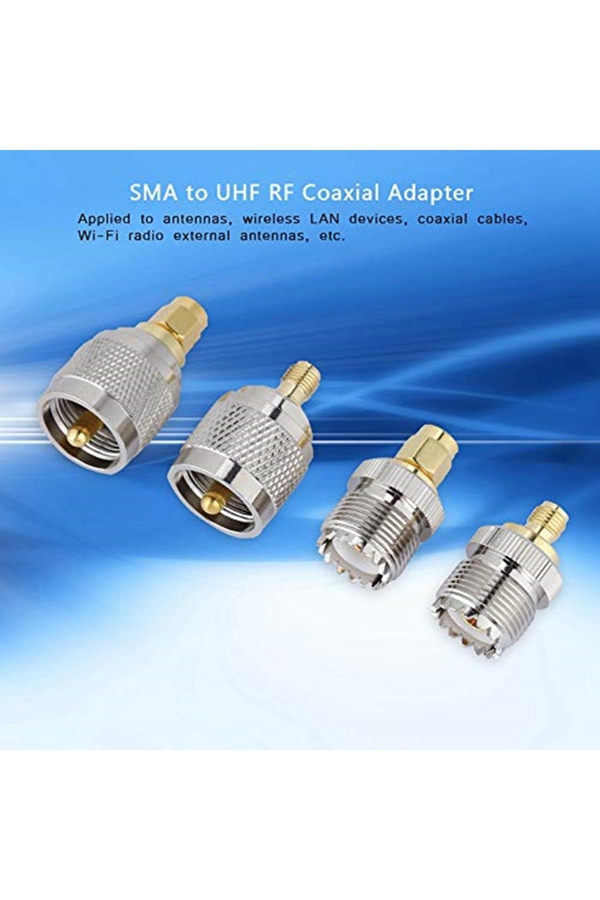 4 Kit Adaptör Konektörü, Sma - Uhf Adaptör, Erkek/dişiden Sma Diş