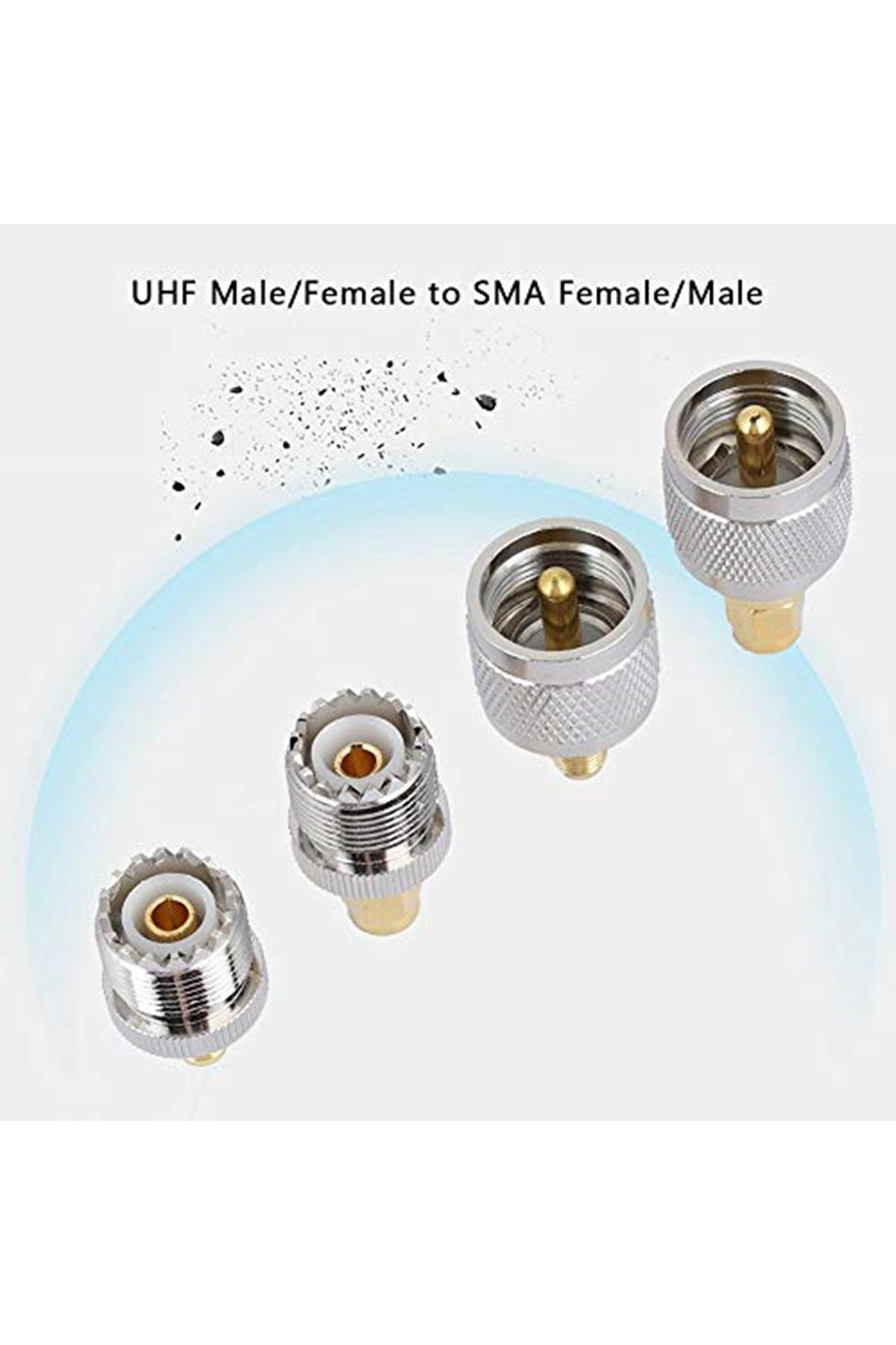 4 Kit Adaptör Konektörü, Sma - Uhf Adaptör, Erkek/dişiden Sma Diş