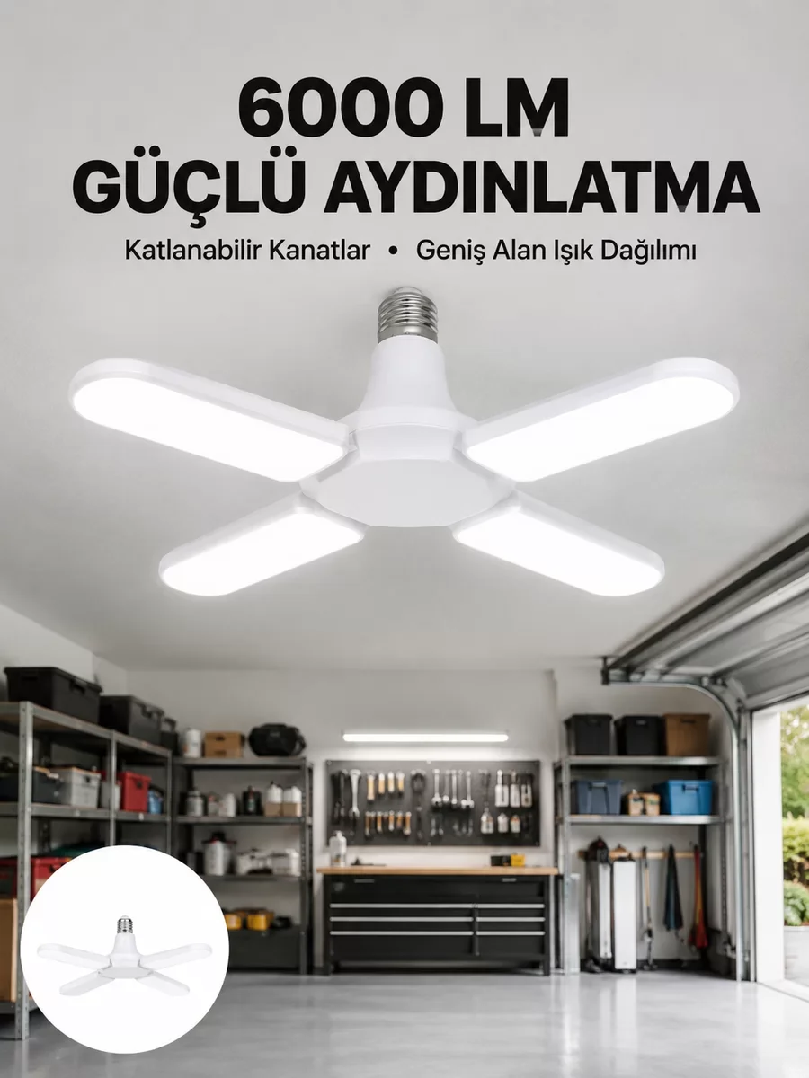 4 Kollu LED Ampül 60 Watt Beyaz Işık - Enerji Tasarruflu ve Geniş Alan Aydınlatması Fiyatı, Yorumları ve Özellikleri