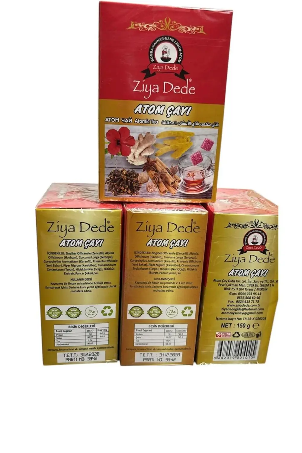 Adaeticaret 4 Kutu Ziya Dede Atom Çayı 150 Gr. X 4 Kış Çayı