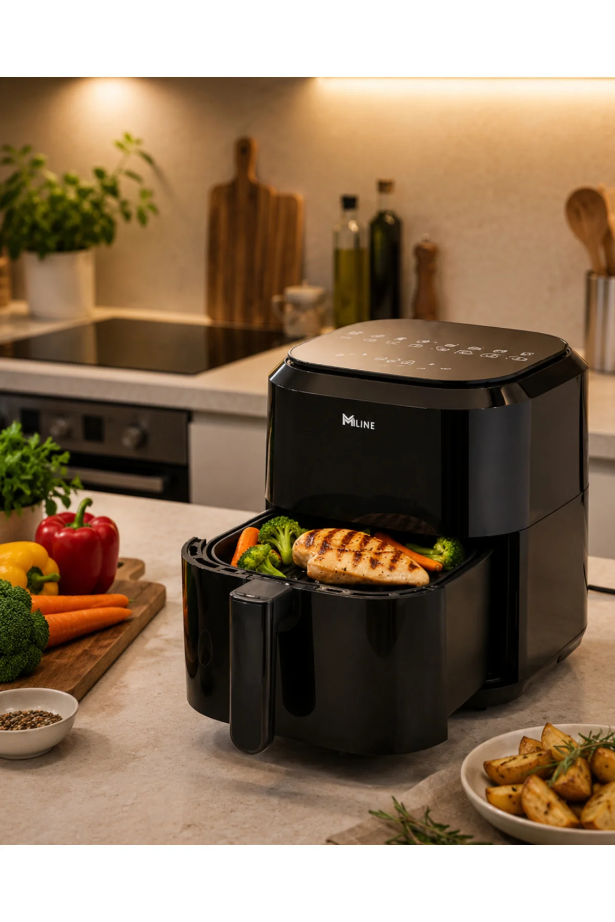 4 Litre Dijital Air Fryer Yağsız Sıcak Hava Fritözü 1360W Güç