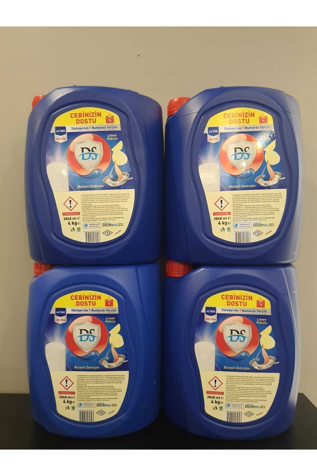 4 Lt Ds Elde Bulaşık Deterjanı Limon Kokulu 4 Kğx 4 Adet (16 KĞ)