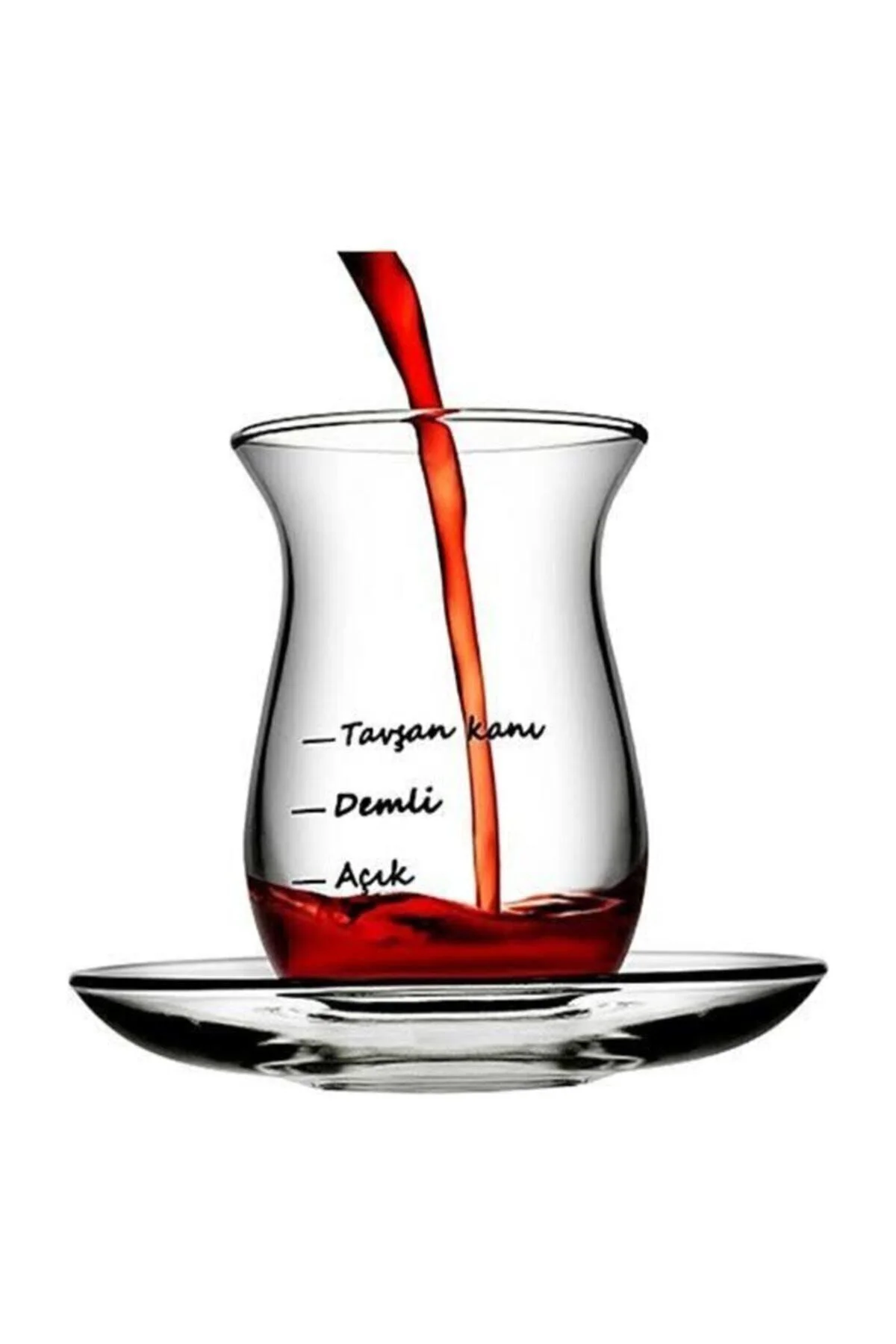 4 Lü Çayımın Demi Çay Seti Çay Bardağı Tavşan Kanı Fma306189