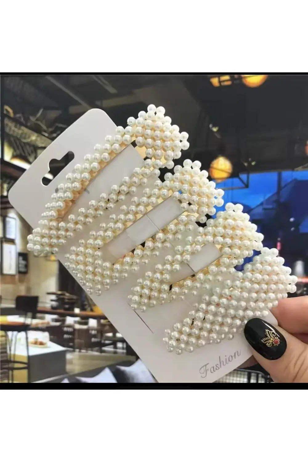 4 lü incili kadın çıtçıtlı yan toka