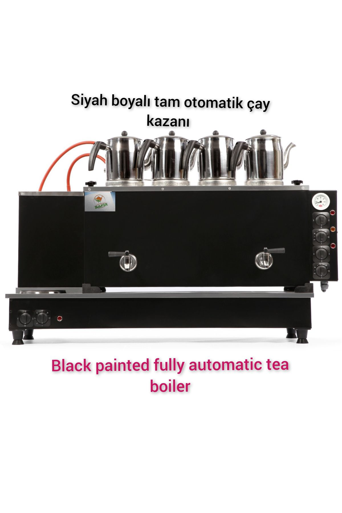 Safir Çay Kazanlari 4 Lü Siyah Tam Otomatik Çay Kazani Doğalgazli Ce Ve Gazmer Onayli
