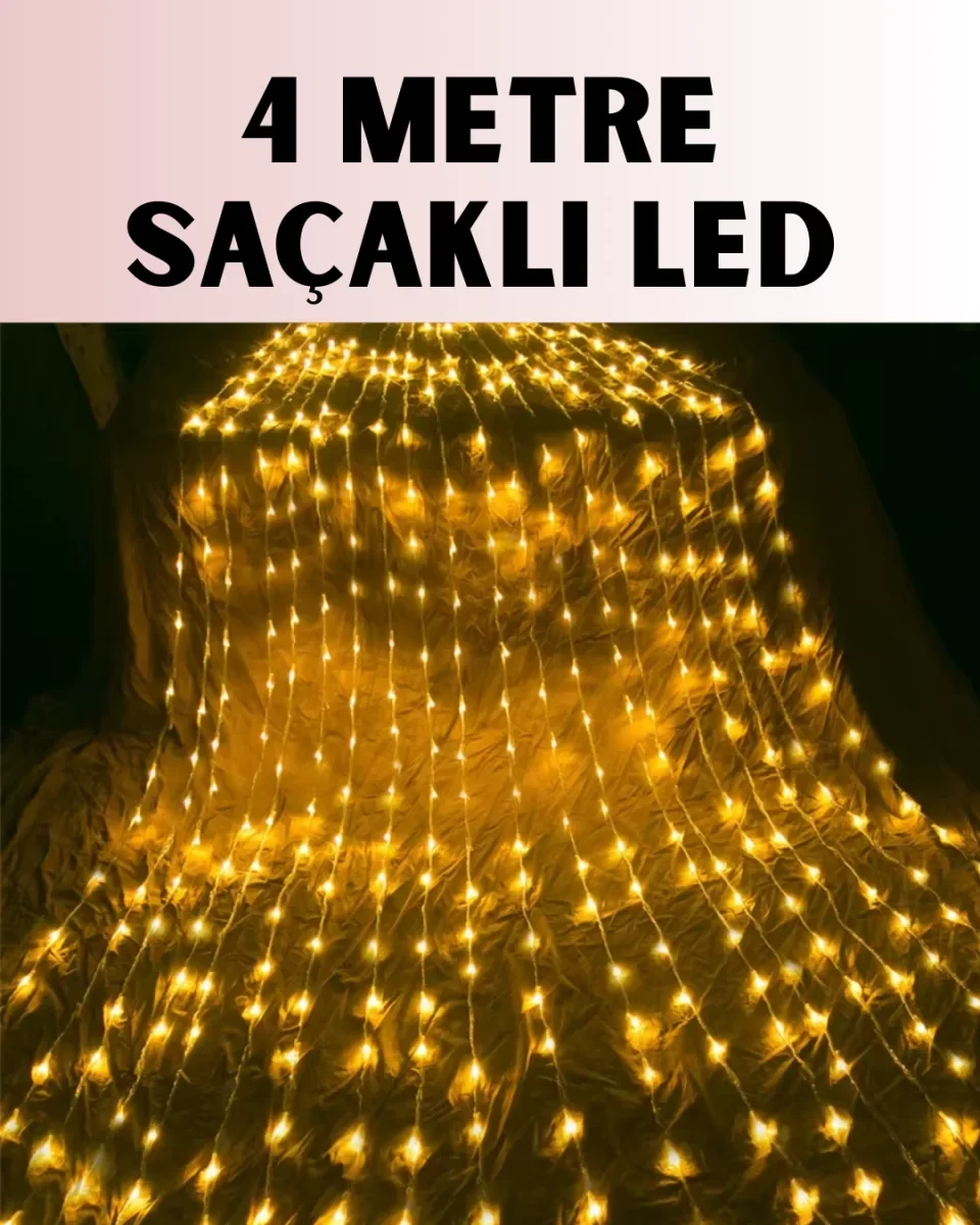 4 Metre Icicle Şelale Led Yılbaşı Perde Işık Sıcak Ambiyans - Lisinya 4 Metre Icicle Şelale Led Yılbaşı Perde Işık Sıcak Ambiyans - Lisinya