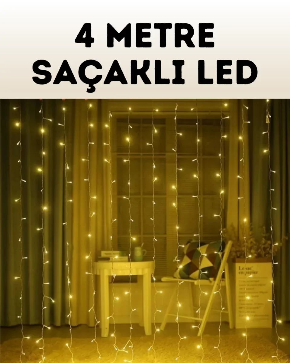 4 Metre Şelale Perde Led Işık Dış Mekan İç Mekan Uyumlu - Lisinya