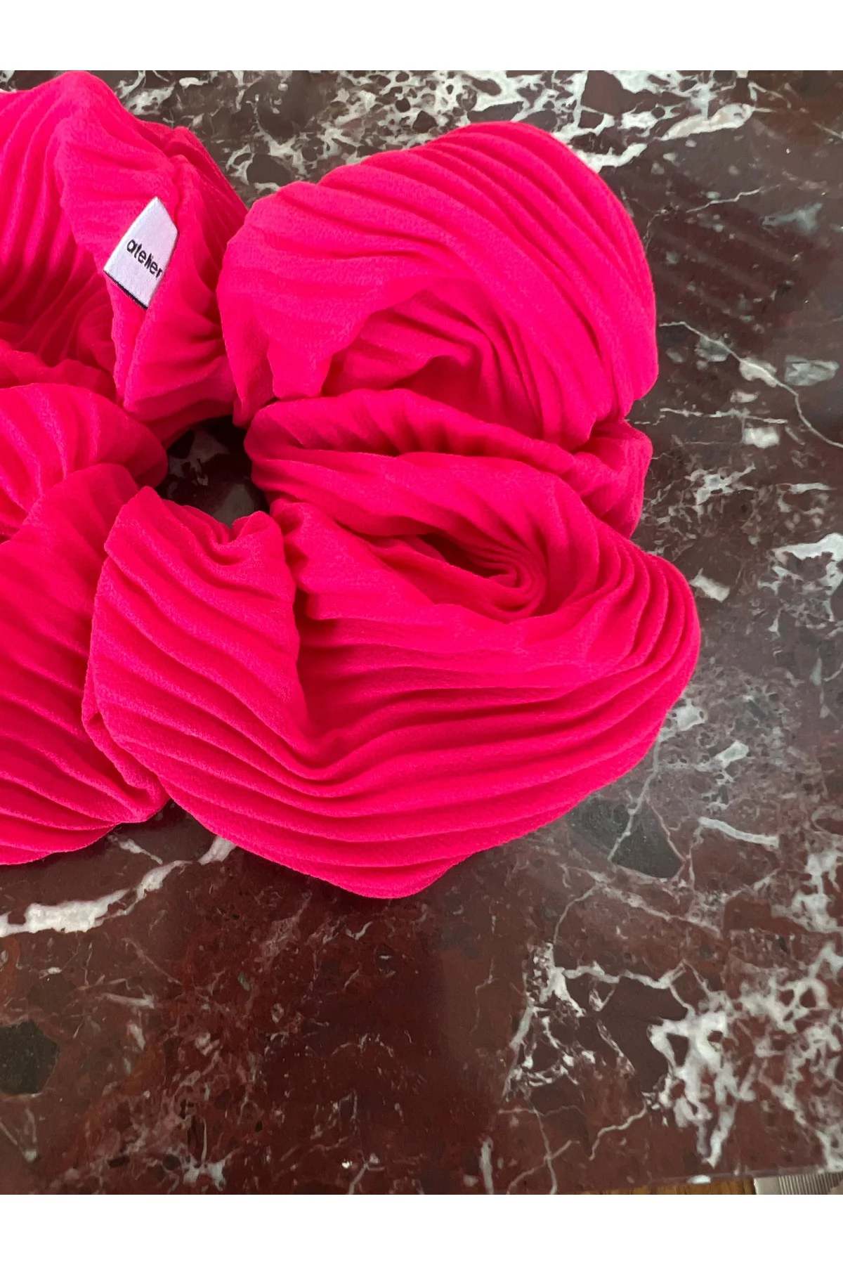 4 Mevsim 3 lü Pembe Scrunchie Set ( Kadife- Şifon- Bürümcük Kumaş)