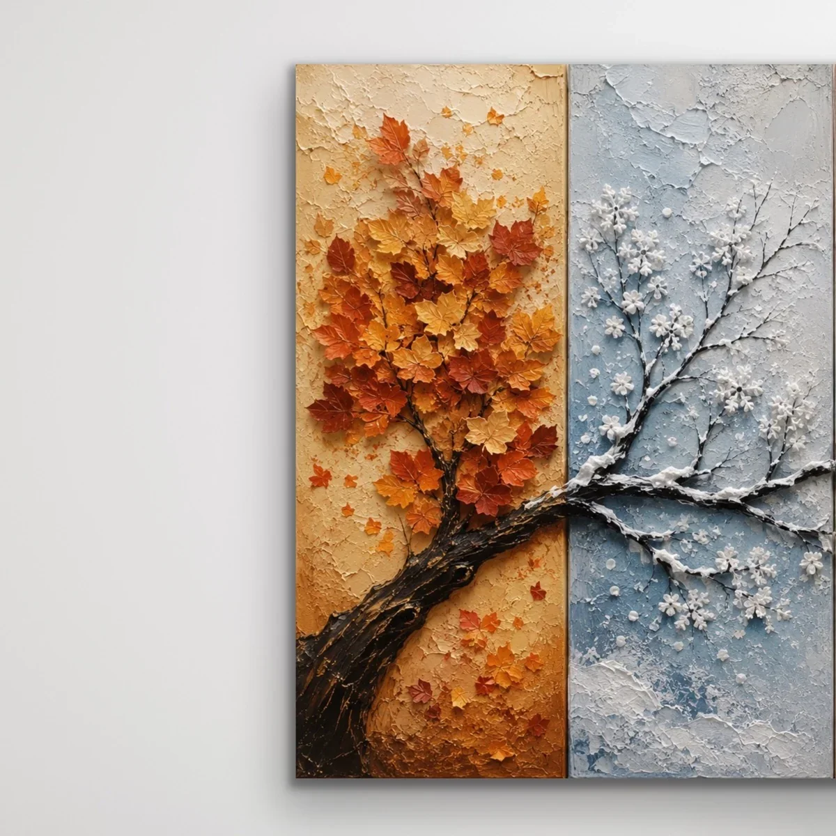 4 Mevsim Ağaç Kanvas Tablo 20x30 CM - Solmaz Duvar Dekorasyonu