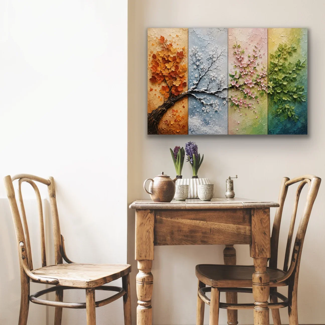 4 Mevsim Ağaç Kanvas Tablo 20x30 CM - Solmaz Duvar Dekorasyonu