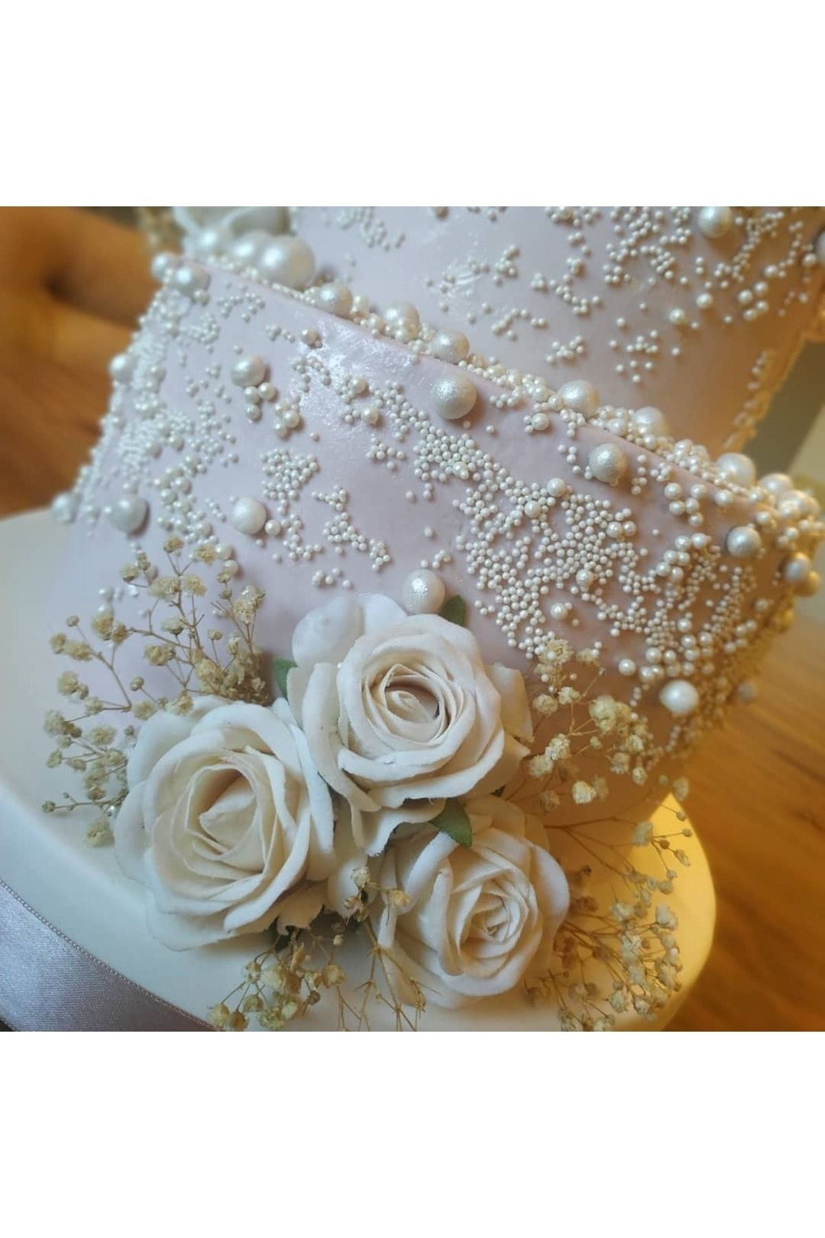 Dr.Gusto Sağlık Ürünleri 4 Mm Boncuk İnci Görünüm Pasta Süsleme Şekeri Sedef 100 Gr