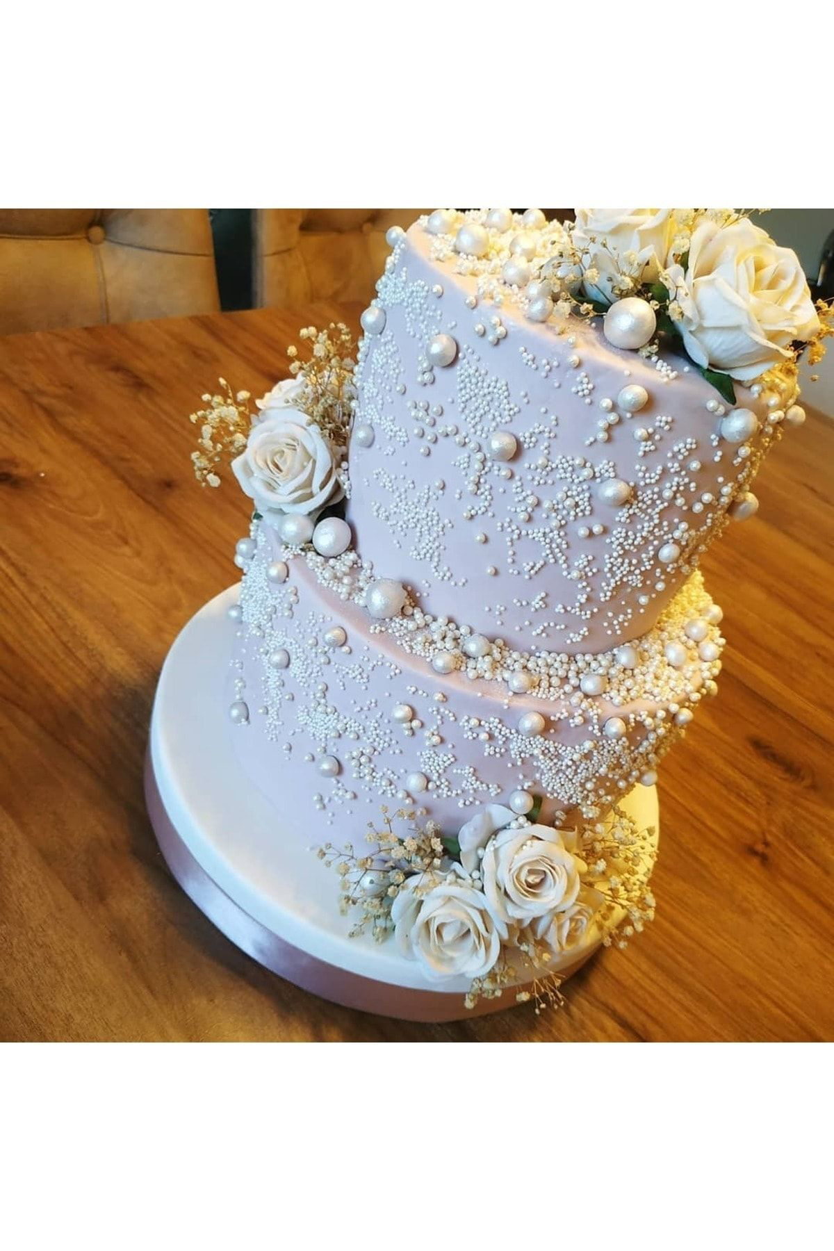 4 Mm Boncuk Inci Görünüm Pasta Süsleme Şekeri Sedef 100 gr