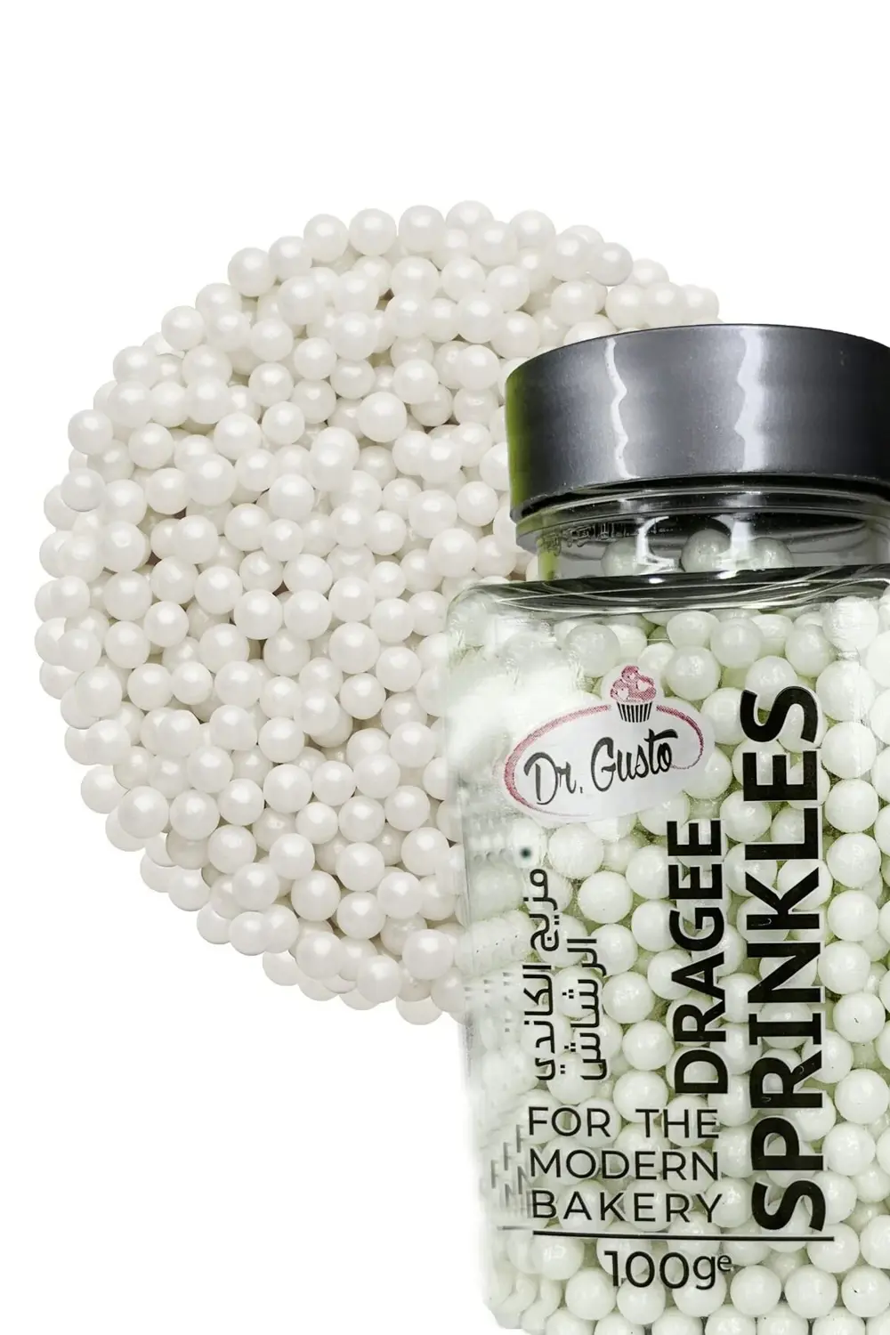 Dr.Gusto Sağlık Ürünleri 4 Mm Boncuk İnci Görünüm Pasta Süsleme Şekeri Sedef 100 Gr