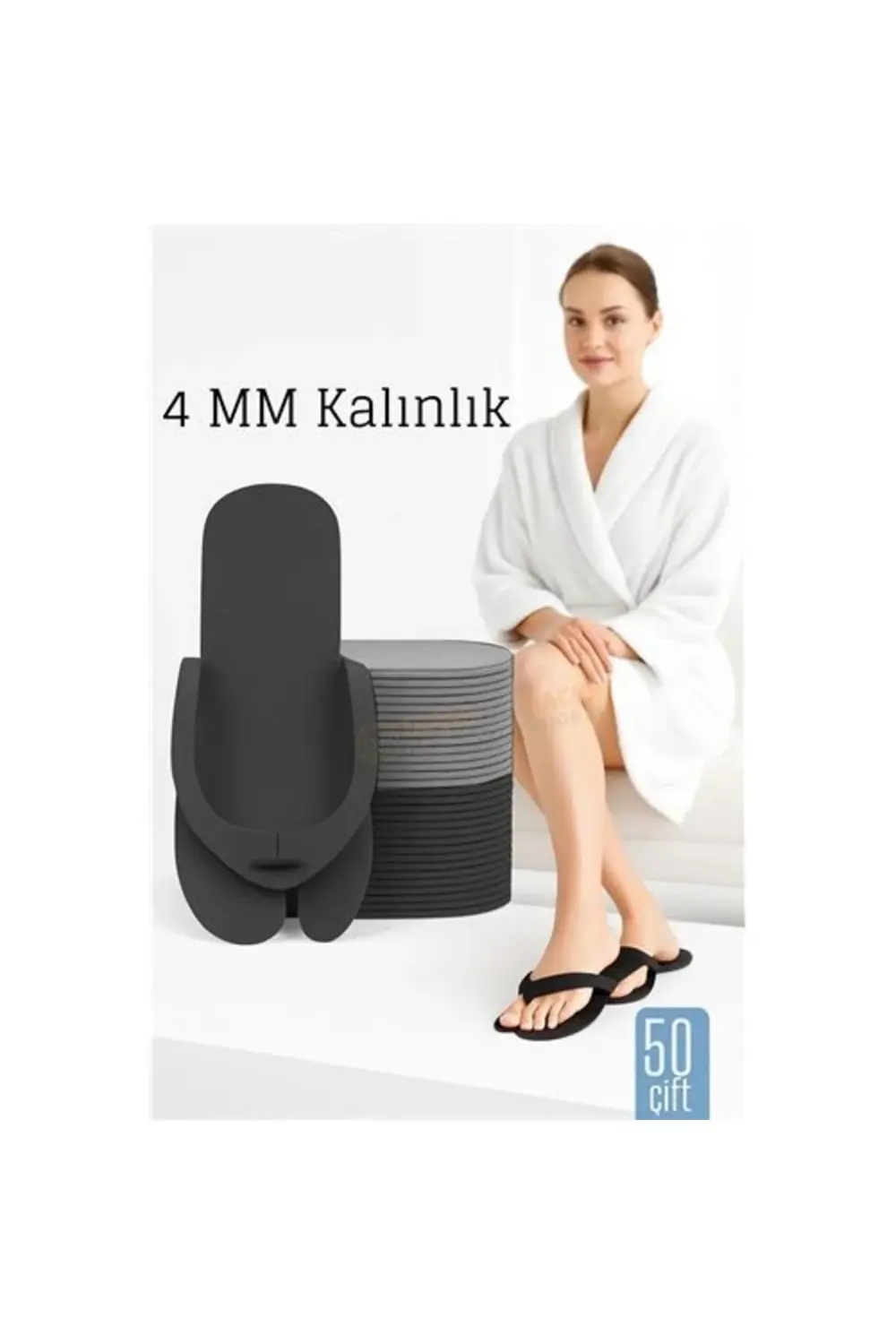 4 MM Kalın Tek Kullanımlık Spa Otel Pedikür Terliği 50 Çift