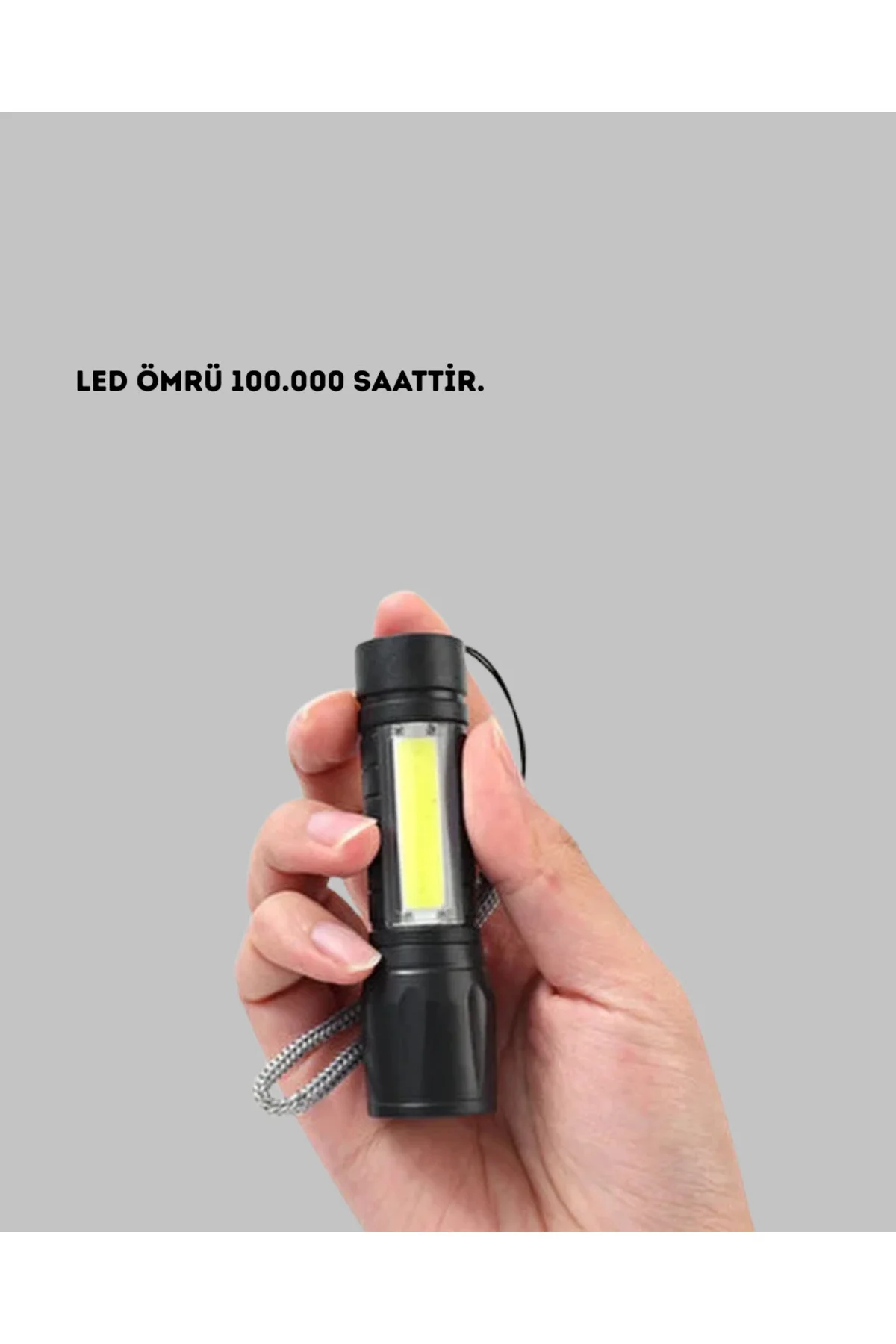 4 Mod Şarjlı Işıldak | Güçlü Cree Led | Su Geçirmez Alüminyum Gövde