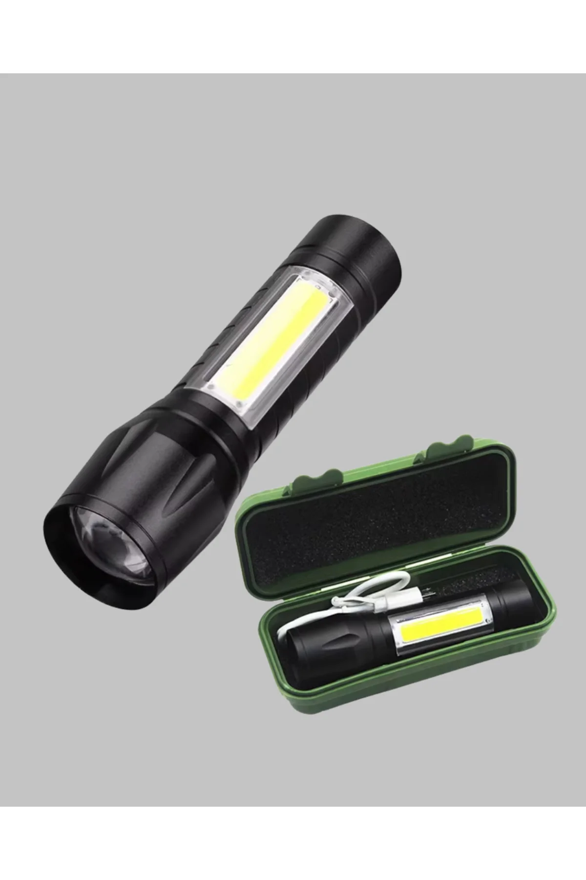 4 Mod Şarjlı Işıldak | Güçlü Cree Led | Su Geçirmez Alüminyum Gövde
