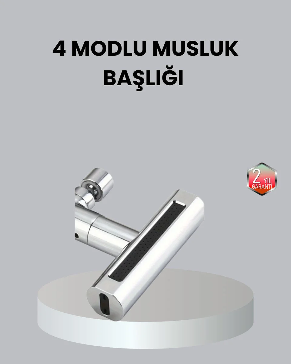 4 Modlu 360 Dönebilen ABS Pirinç Alaşımlı Musluk Başlığı - Ekonomik ve Pratik Çözüm