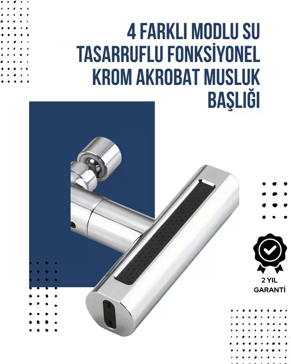 4 Modlu Musluk Başlığı | Şelale, Yağmur, Sprey, Köpük Akışı | Yük