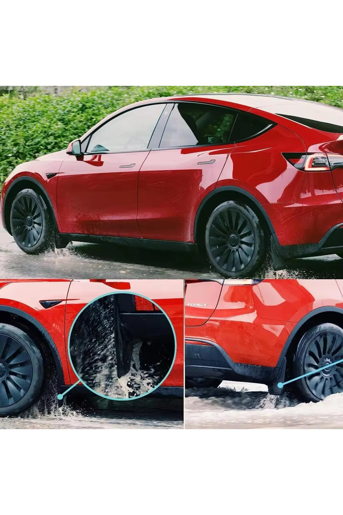 (4 Parça) Li Parts Tesla Model Y Çift Materyalli Çamurluk, Tesla Model Y Çamur Paçalığı, Te