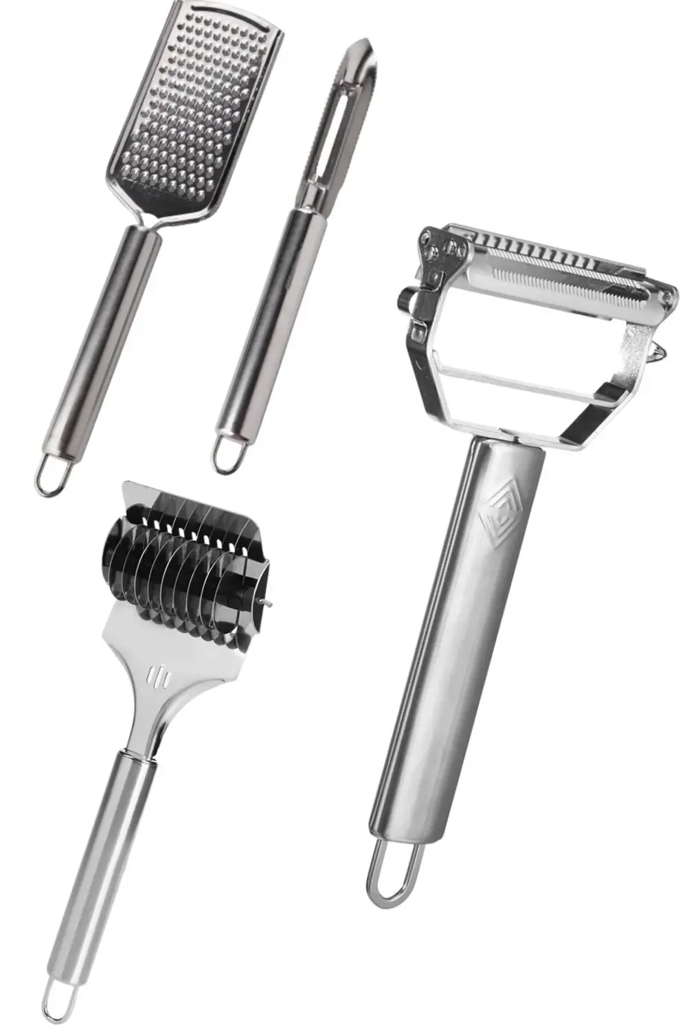 4 Parça Mutfak Paslanmaz Çelik Seti Soyacak Oyacak Rende Erişte K