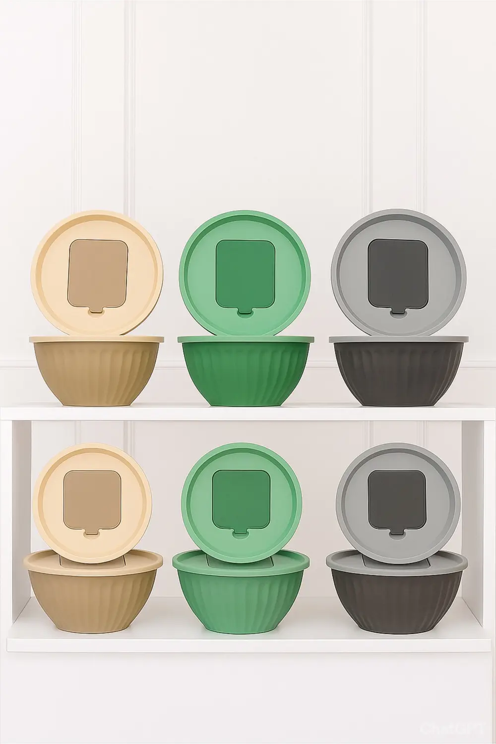 4 Parça Rendeli Karıştırma ve Saklama Kabı 2,5 Litre