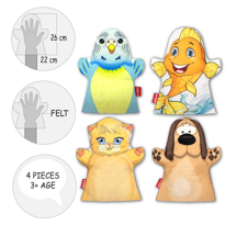 Ada Detox 4 Parça Tox Evdeki Dostlarımız El Kukla Set , Eğitici Oyuncak