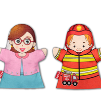 4 Parça Tox Meslekler El Kukla Set , Eğitici Oyuncak