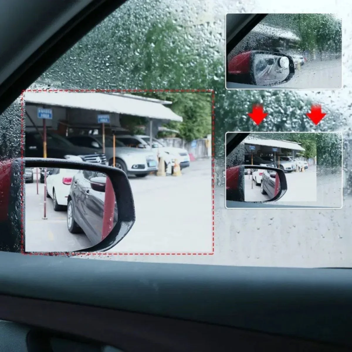 4 Parça Yan Aynalar ve Yan Camlar İçin Araç Ayna Yağmur Kaydırıcı ve Cam Buğu Önleyici Film Seti 4 Parça Yan Aynalar ve Yan Camlar İçin Araç Ayna Yağmur Kaydırıcı ve Cam Buğu Önleyici Film Seti
