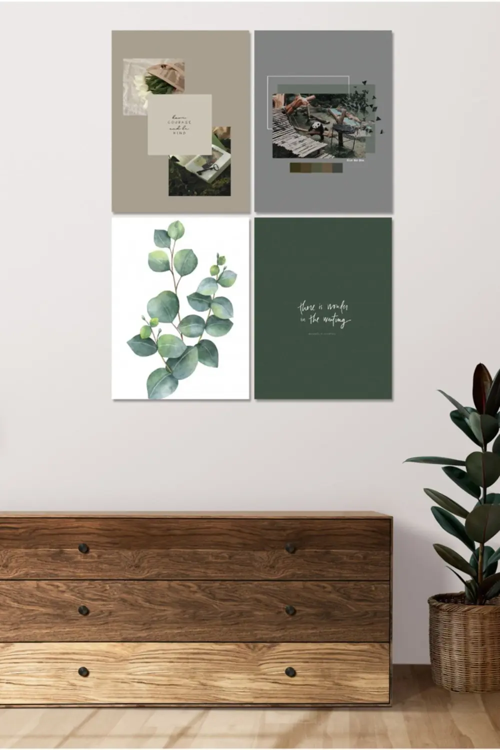 4 Parçalı Çerçeve Görünümlü Mdf Tablo Seti Dnu026