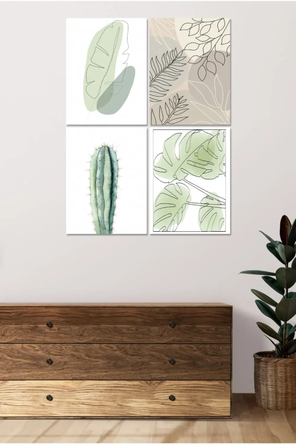 4 Parçalı Çerçeve Görünümlü Mdf Tablo Seti Dnu028