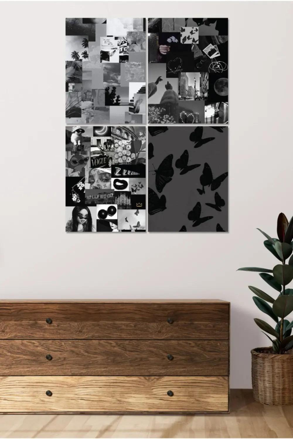 4 Parçalı Çerçeve Görünümlü Mdf Tablo Seti Dnu035