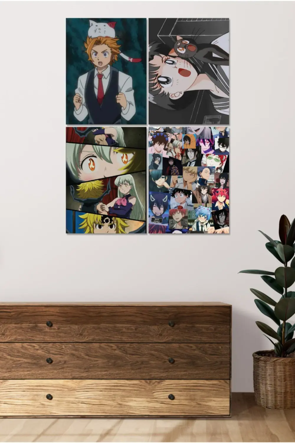 4 Parçalı Çerçeve Görünümlü Mdf Tablo Seti Dnu040