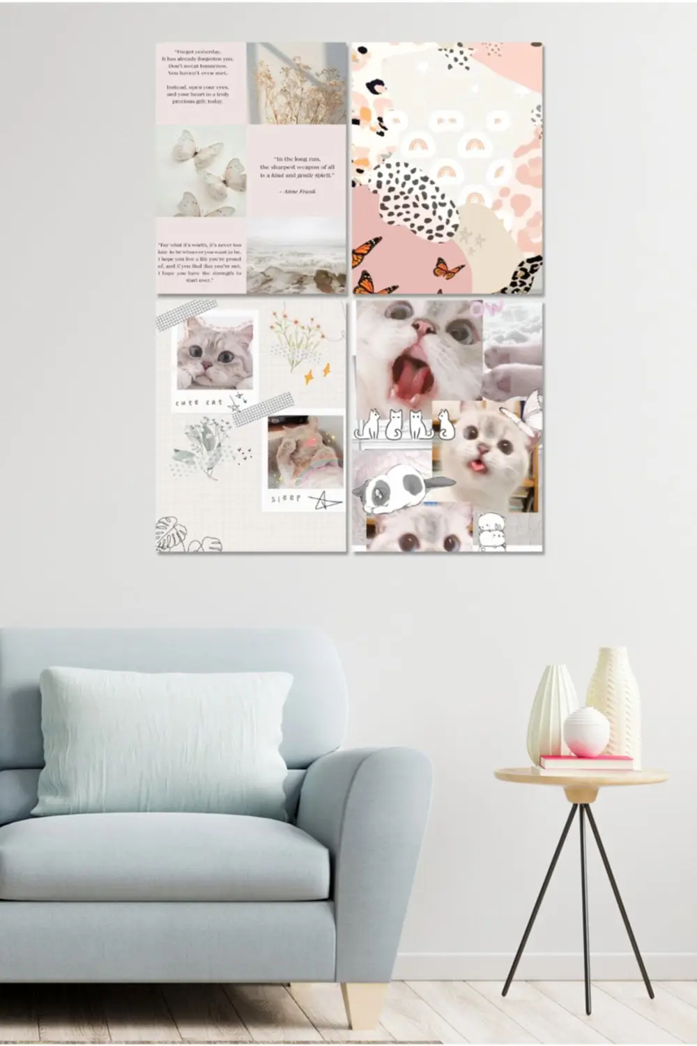 4 Parçalı Çerçeve Görünümlü Mdf Tablo Seti Dnu049