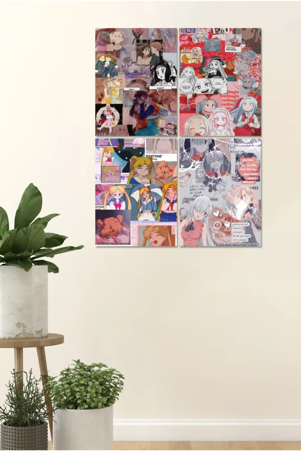 4 Parçalı Çerçeve Görünümlü Mdf Tablo Seti Dnu051