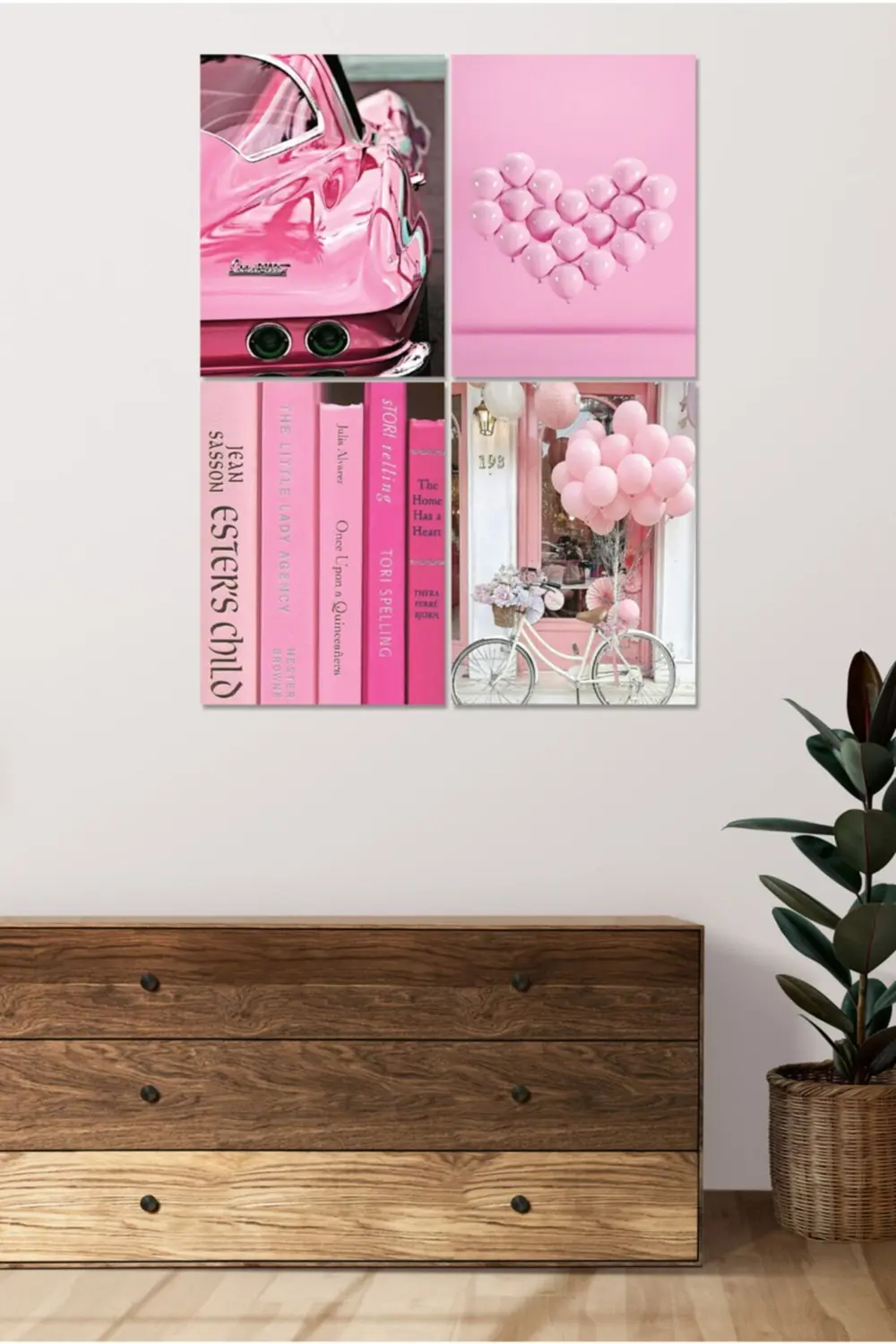 4 Parçalı Çerçeve Görünümlü Mdf Tablo Seti Dnu055
