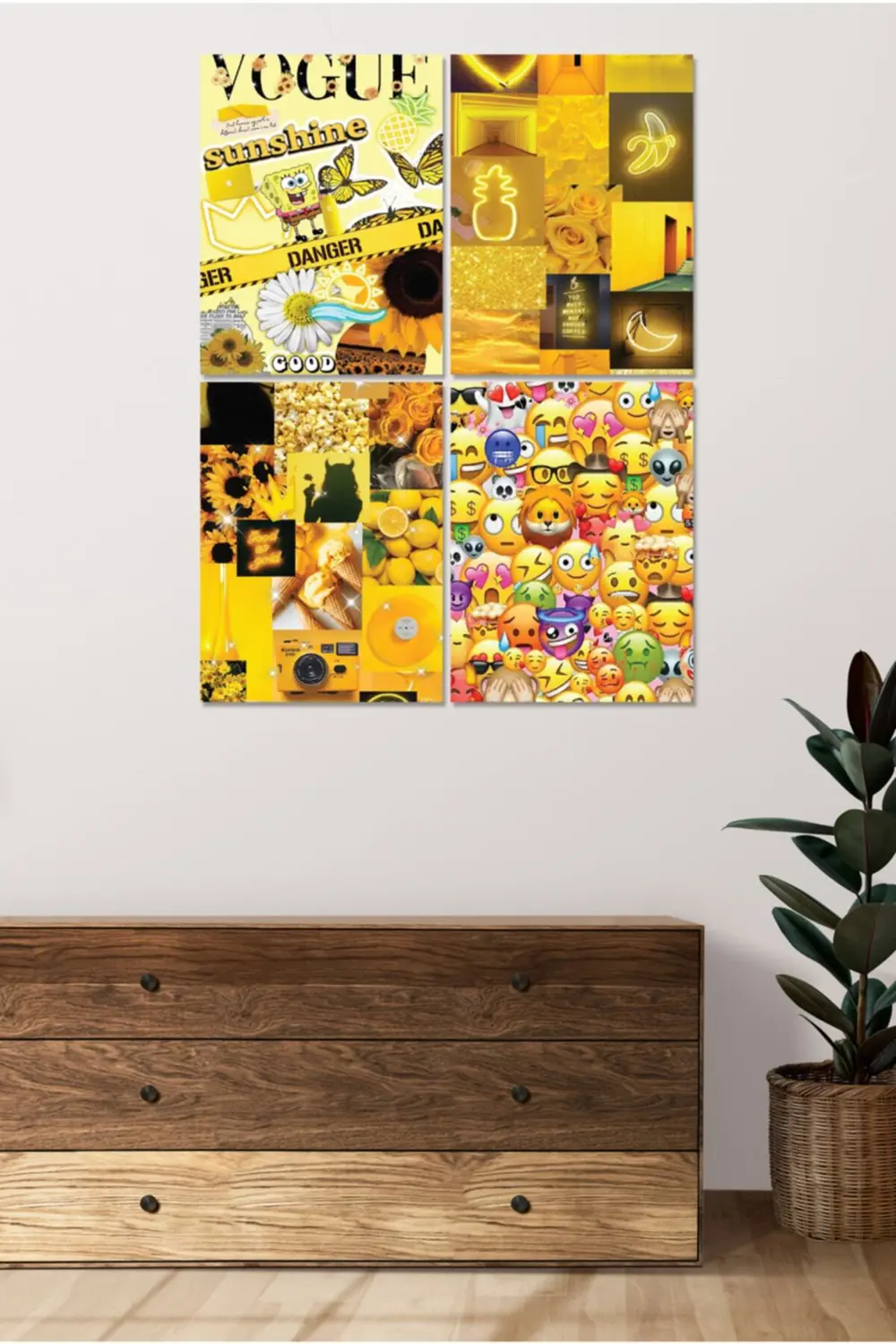 4 Parçalı Çerçeve Görünümlü Mdf Tablo Seti Dnu056