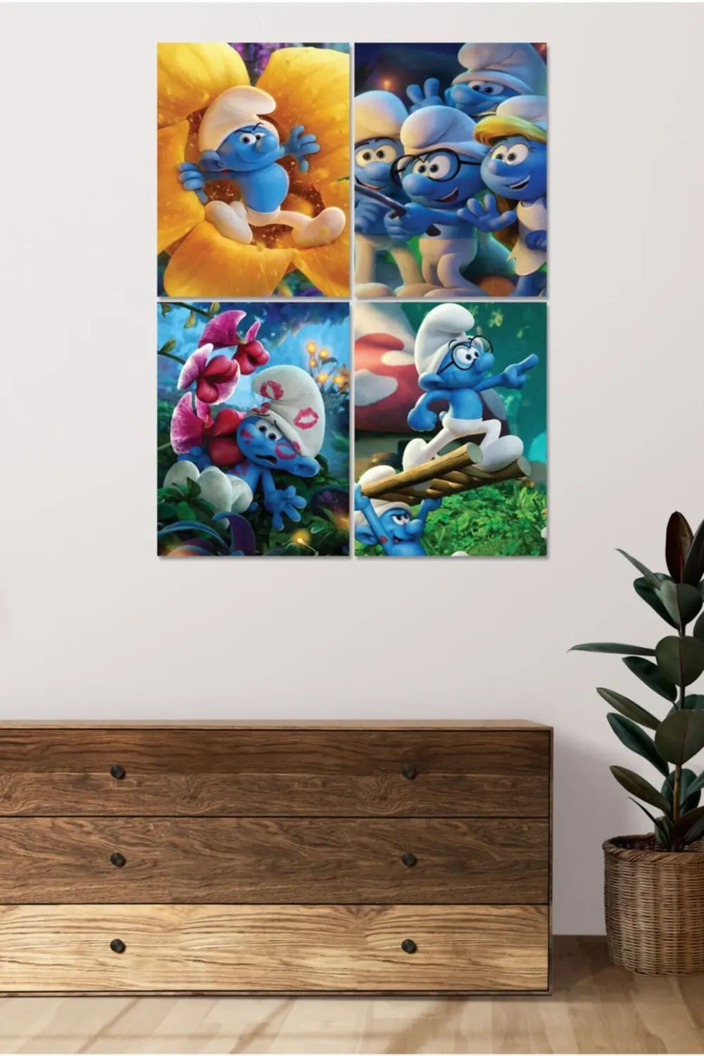 4 Parçalı Çerçeve Görünümlü Mdf Tablo Seti Dnu058