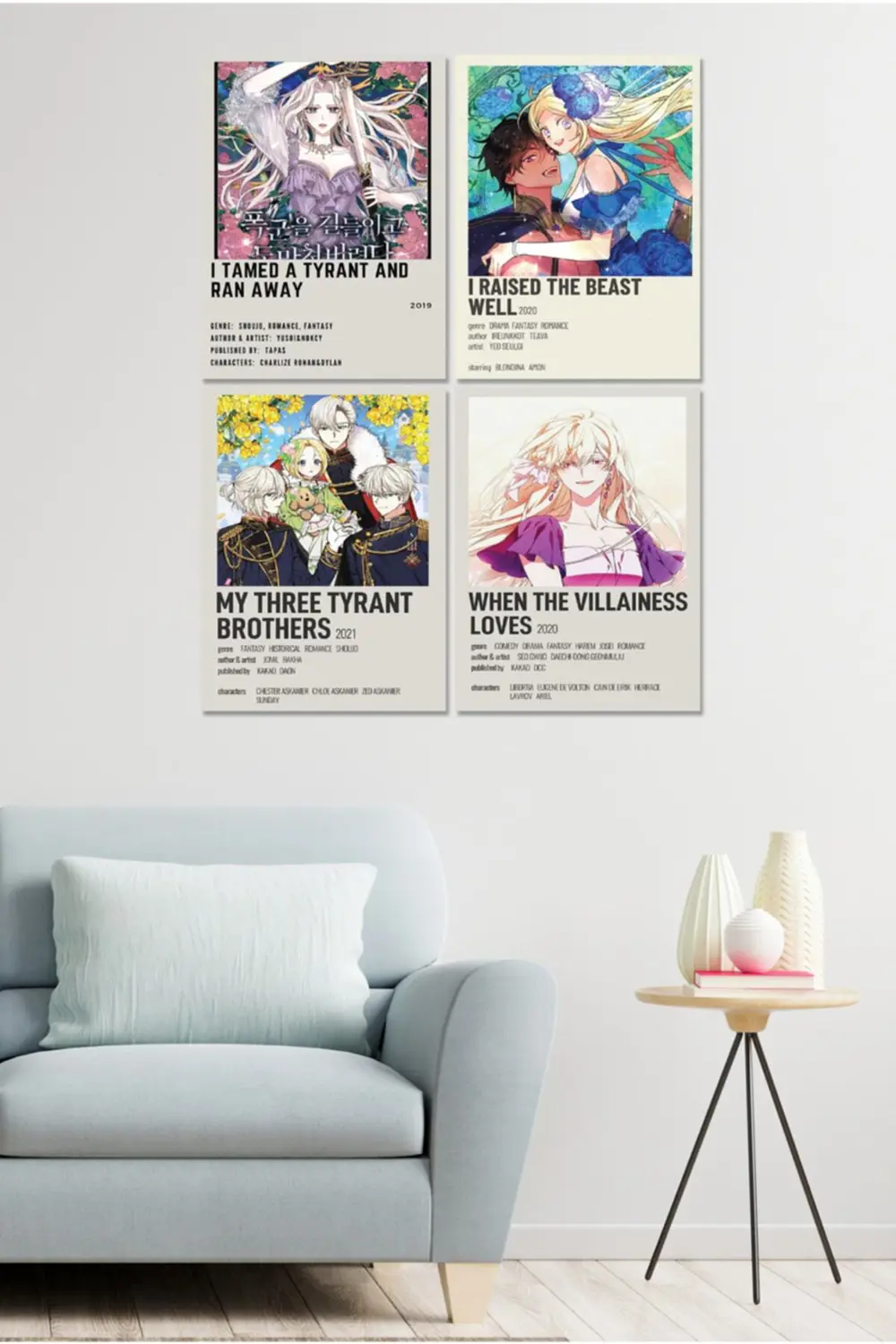 4 Parçalı Çerçeve Görünümlü Mdf Tablo Seti Dnu066