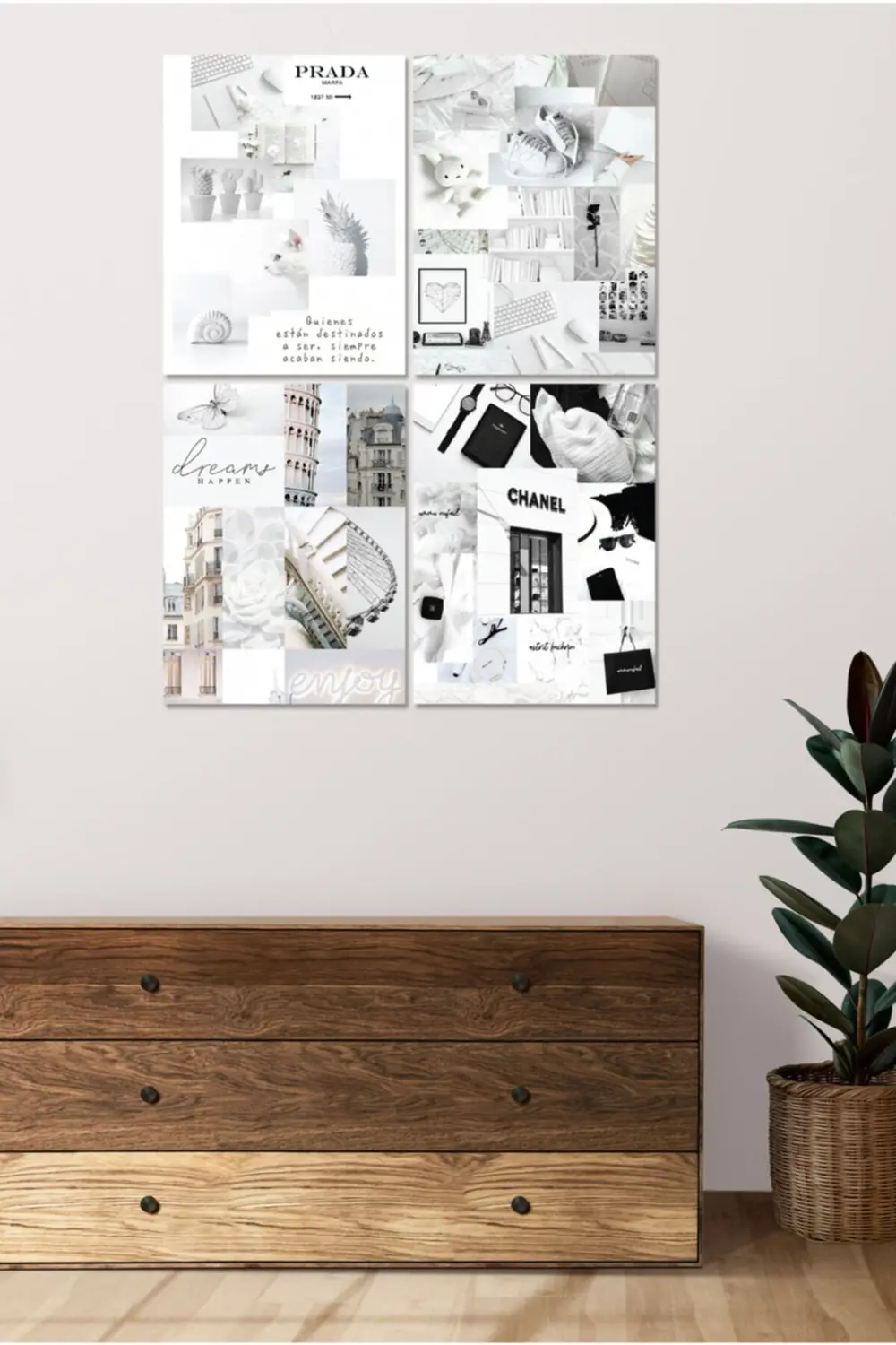 4 Parçalı Çerçeve Görünümlü Mdf Tablo Seti Dnu083