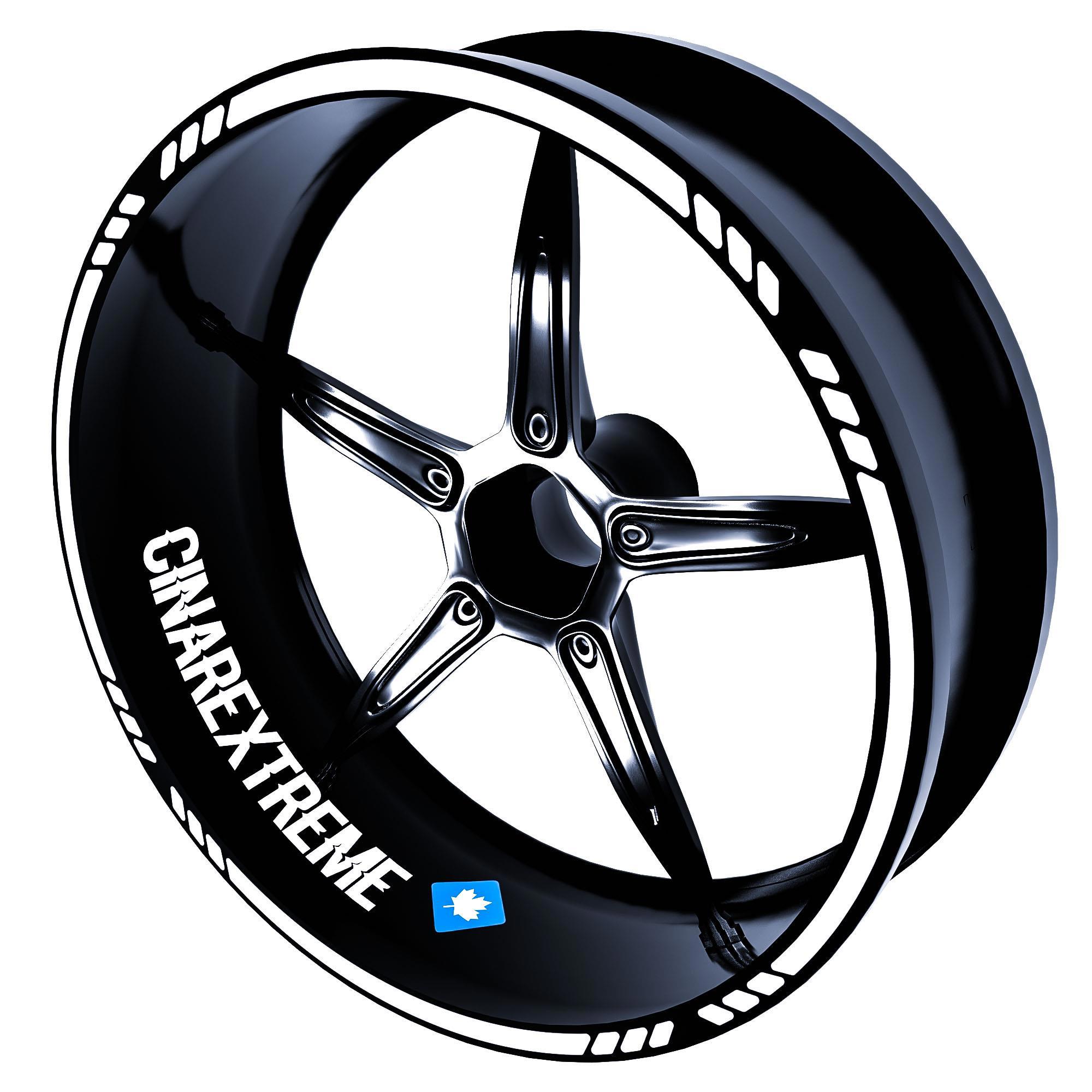 Çinar Extreme 4 Parçali Kesikli Tasarimli Süt Beyaz Jant Şeridi Sticker Çinar E