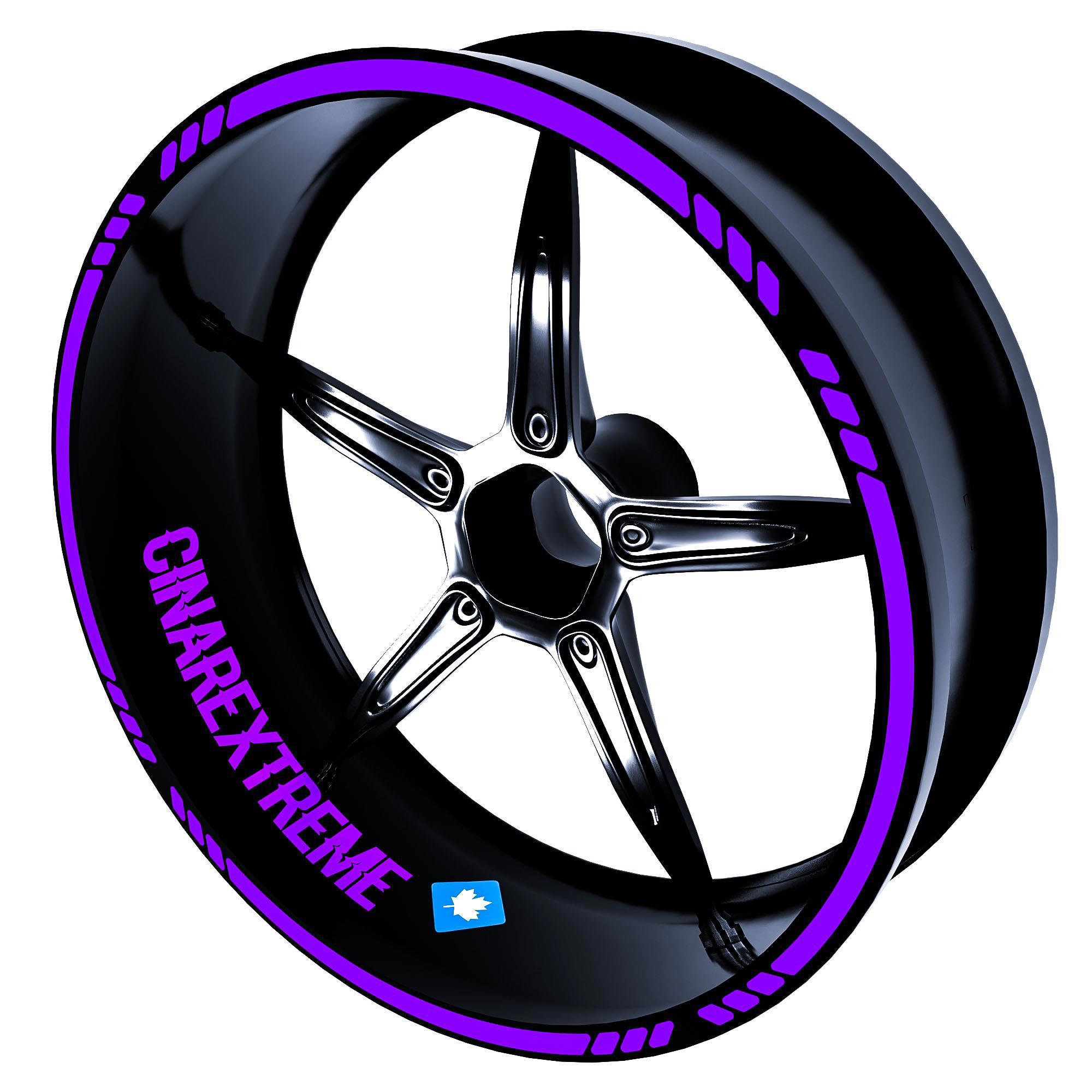 Çinar Extreme 4 Parçali Kesikli Tasarimli Patlican Moru Jant Şeridi Sticker Çin