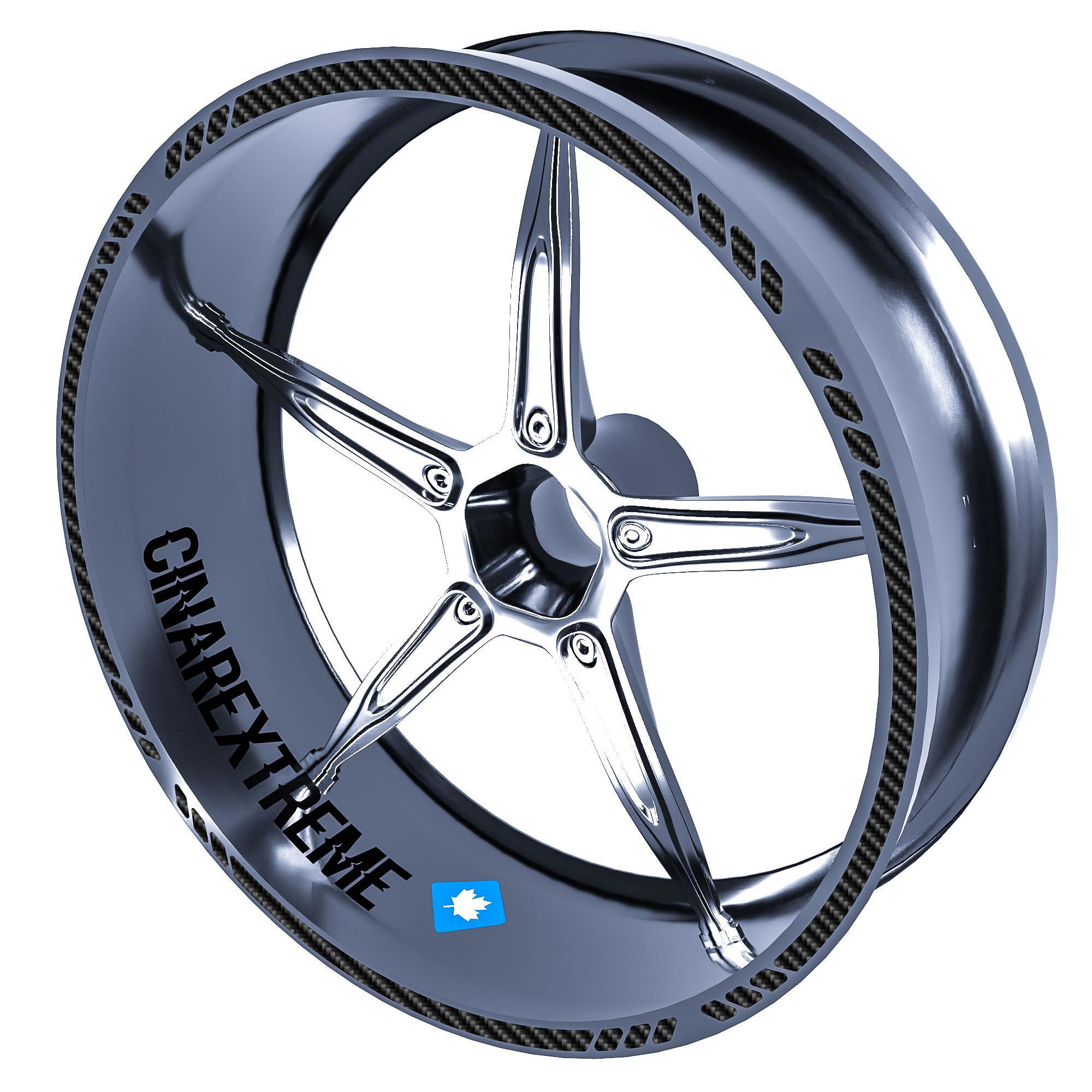 Çınar Extreme 4 Parçalı Kesikli Jant Şeridi Sticker Reflektif, Floresan, Özel R