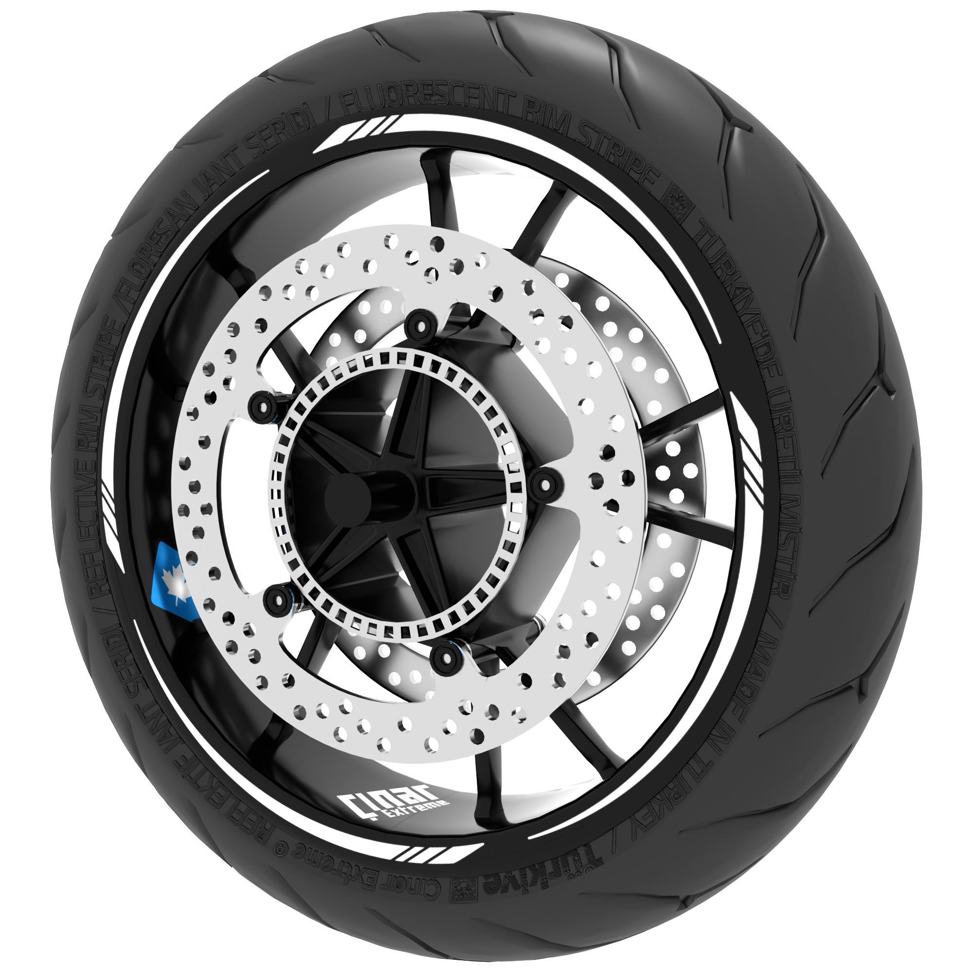 Çınar Extreme 4 Parçalı Keskin Jant Şeridi Sticker Reflektif, Floresan, Özel Re