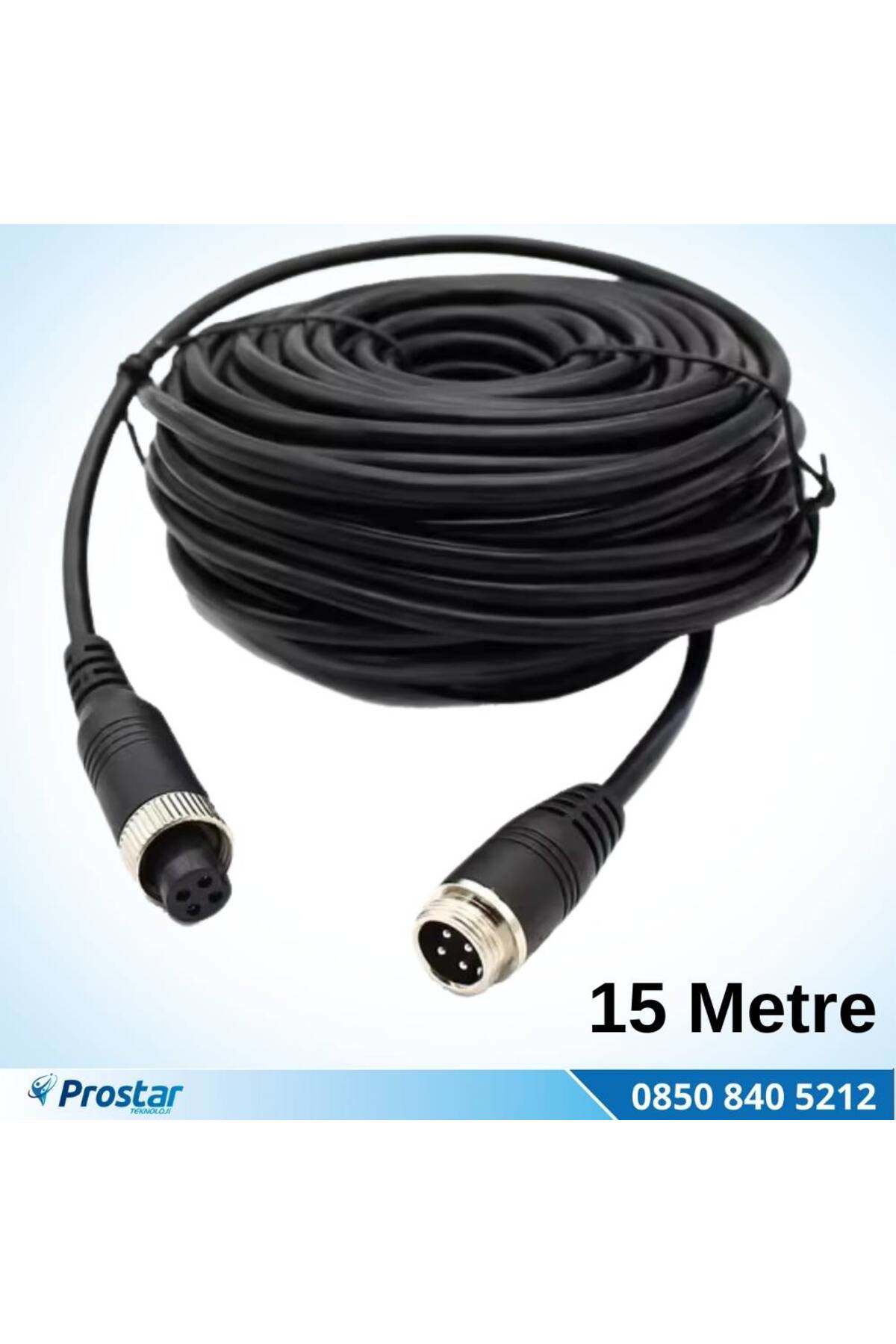 Navistar 4 Pin Aviation Hazır Araç Kamera Kablosu 15 Metre