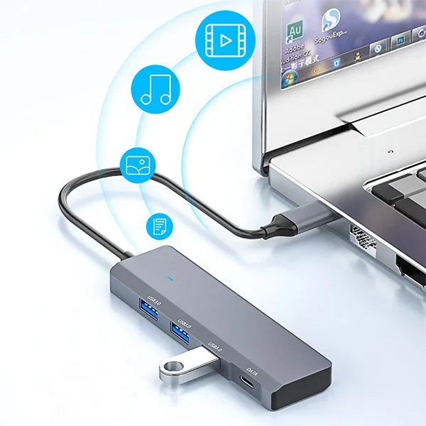 4 Port Tip-C Hub - Multi USB & Tip-C Adaptör Çoğaltıcı