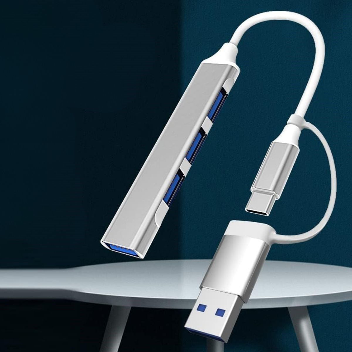 4 Port'lu Bağlantı İstasyonu Ultra İnce USB Bölücü TYPE-C tipi Ço