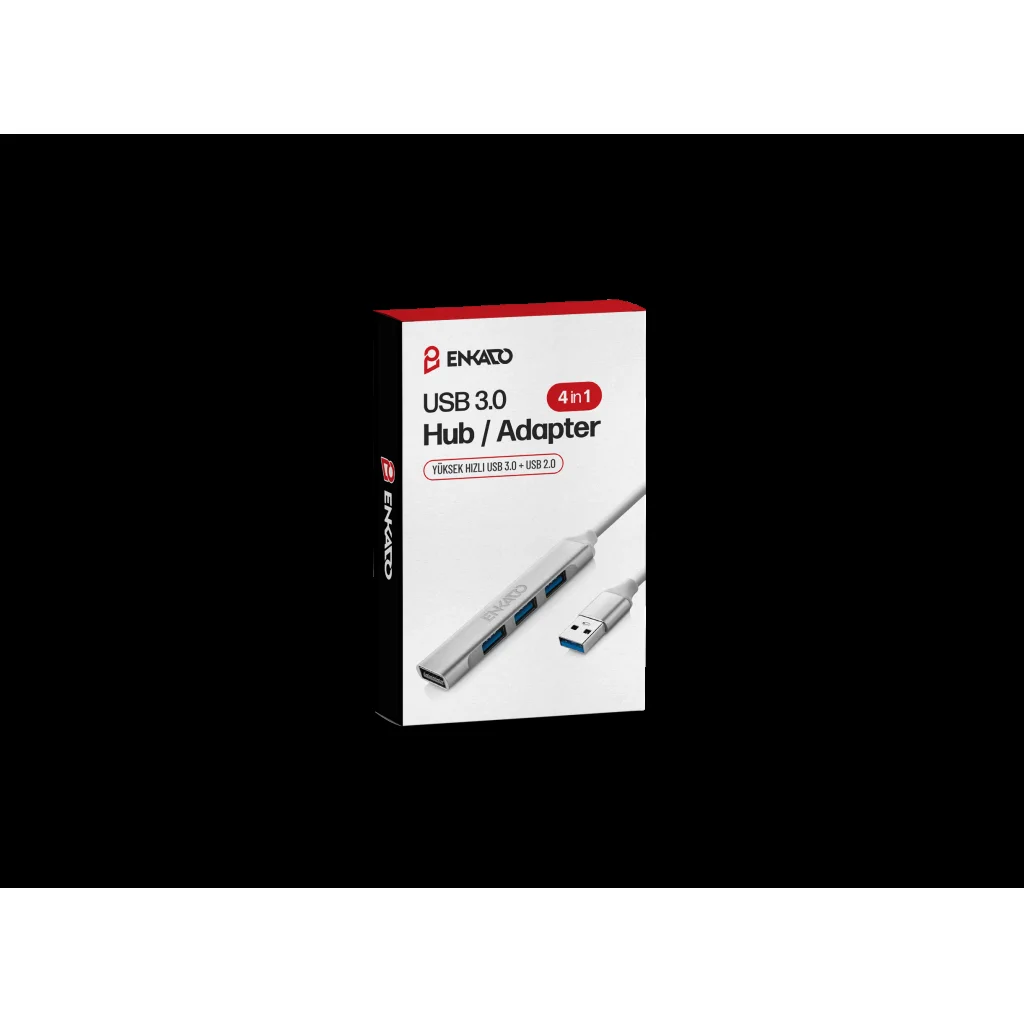 4 Portlu USB 3.0 Hub - Metal Kasa USB Genişletici (Enkado EKD-UH60)
