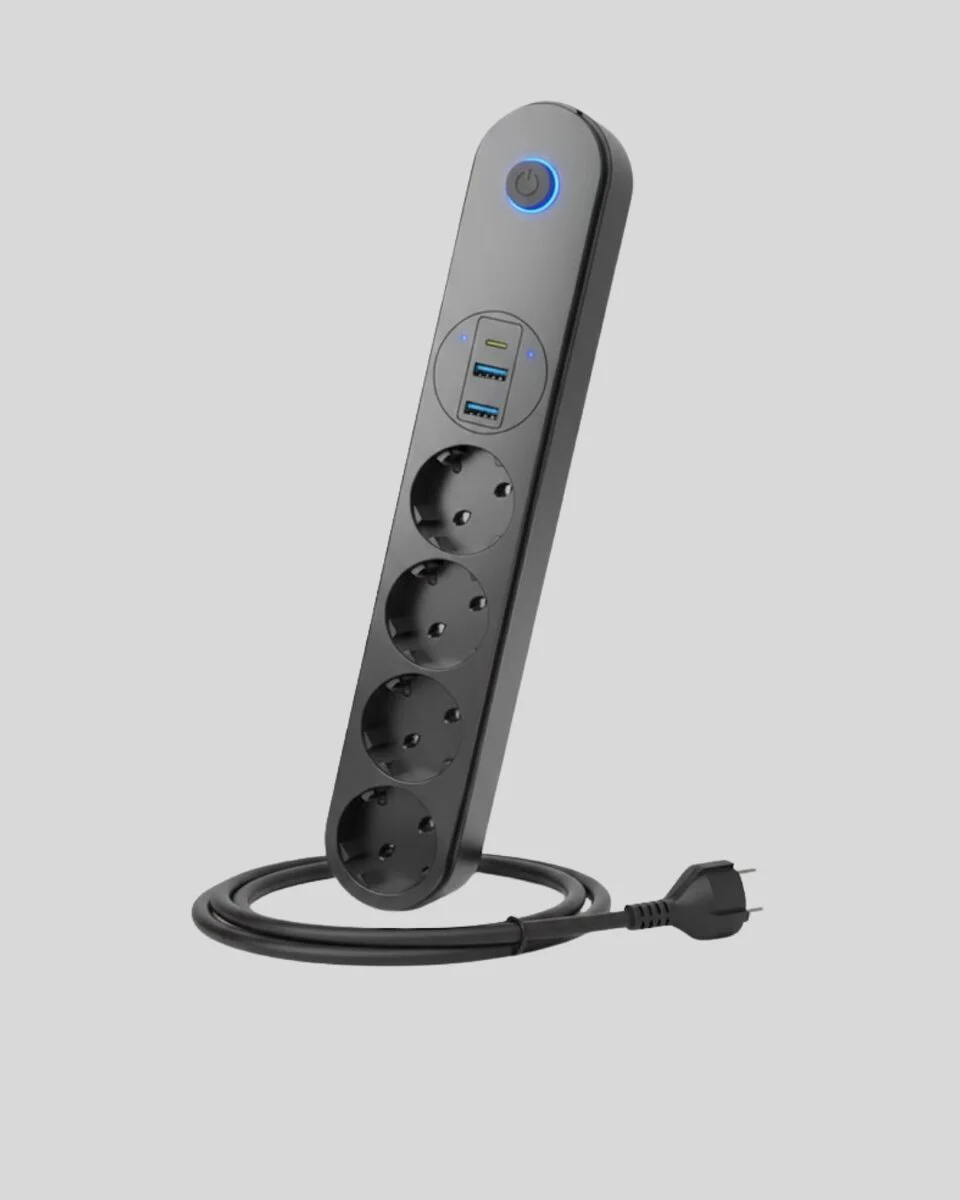 4 Priz 2 USB 1 Type-C Akım Korumalı Çoklu Priz Led Anahtarlı - Güvenli Ev Ofis Çözümü