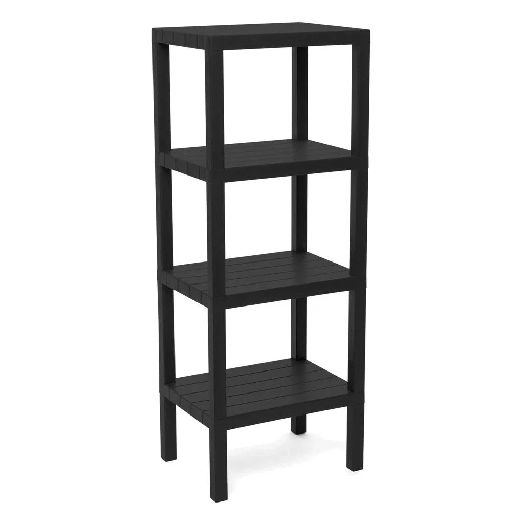 4 Raflı - Siyah Modüler Ünite Plastik 38x29x100 cm Bx40 Fiyatı, Yorumları ve Özellikleri